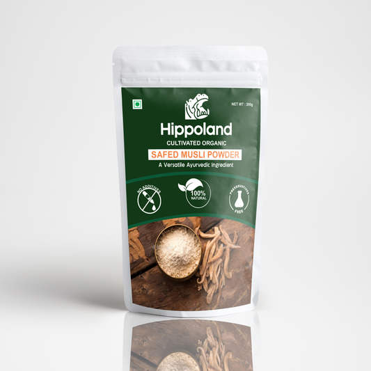 Hippoland Organic Safed Musli Powder | 100grams | 200grams | 500grams | 1kg