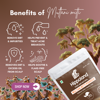 Hippoland Organic Multani Mitti Powder | 100grams | 200grams | 500grams | 1kg