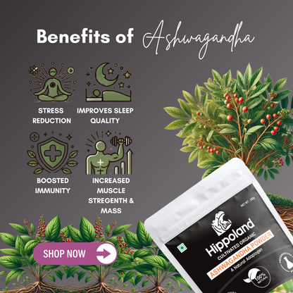 Hippoland Organic Ashwagandha Powder| 100grams | 200grams | 500grams | 1kg