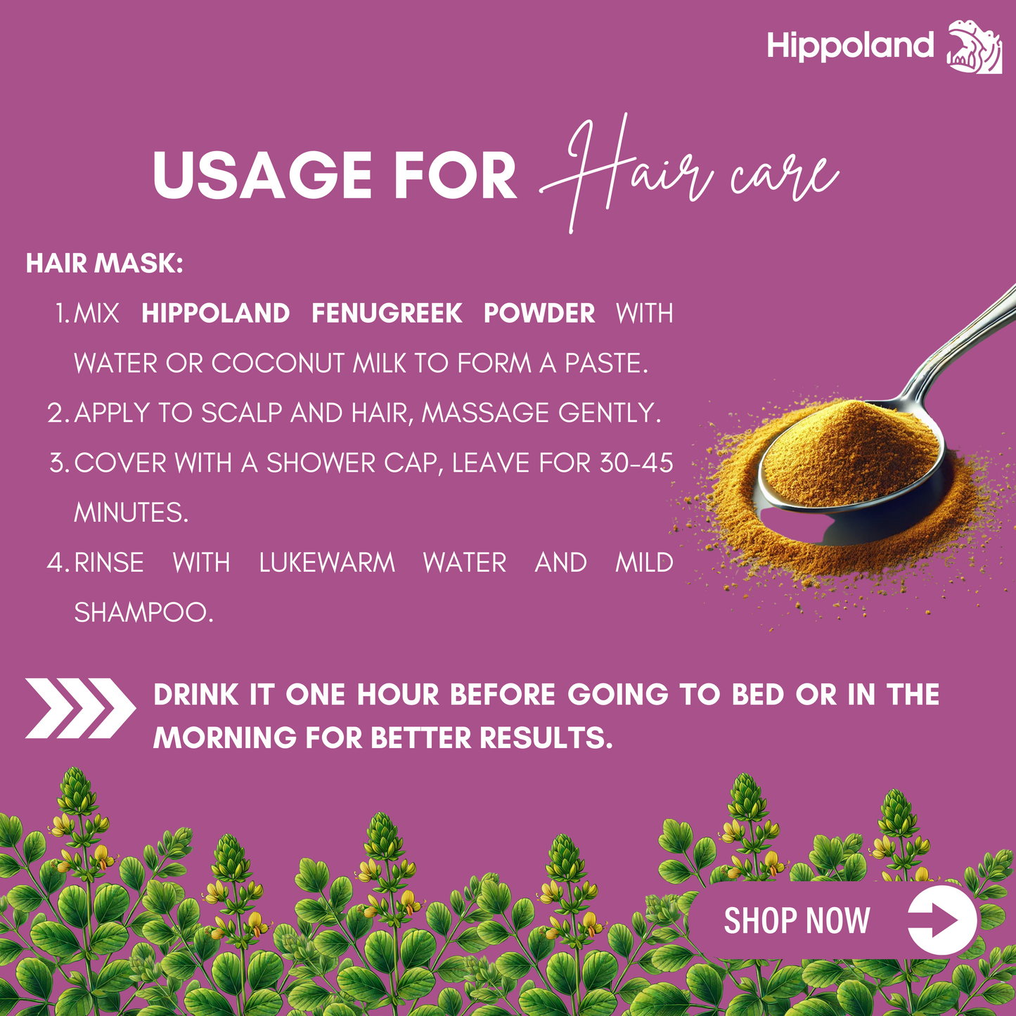 Hippoland Organic Fenugreek Powder | 100grams | 200grams | 500grams | 1kg