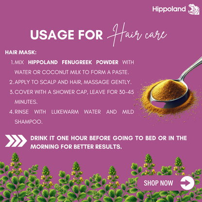 Hippoland Organic Fenugreek Powder | 100grams | 200grams | 500grams | 1kg