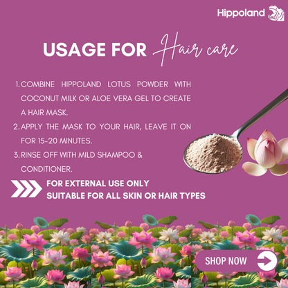Hippoland Organic Lotus Powder | 100grams | 200grams | 500grams | 1kg