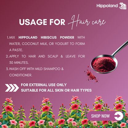 Hippoland Organic Hibiscus Flower Powder | 100grams | 200grams | 500grams | 1kg