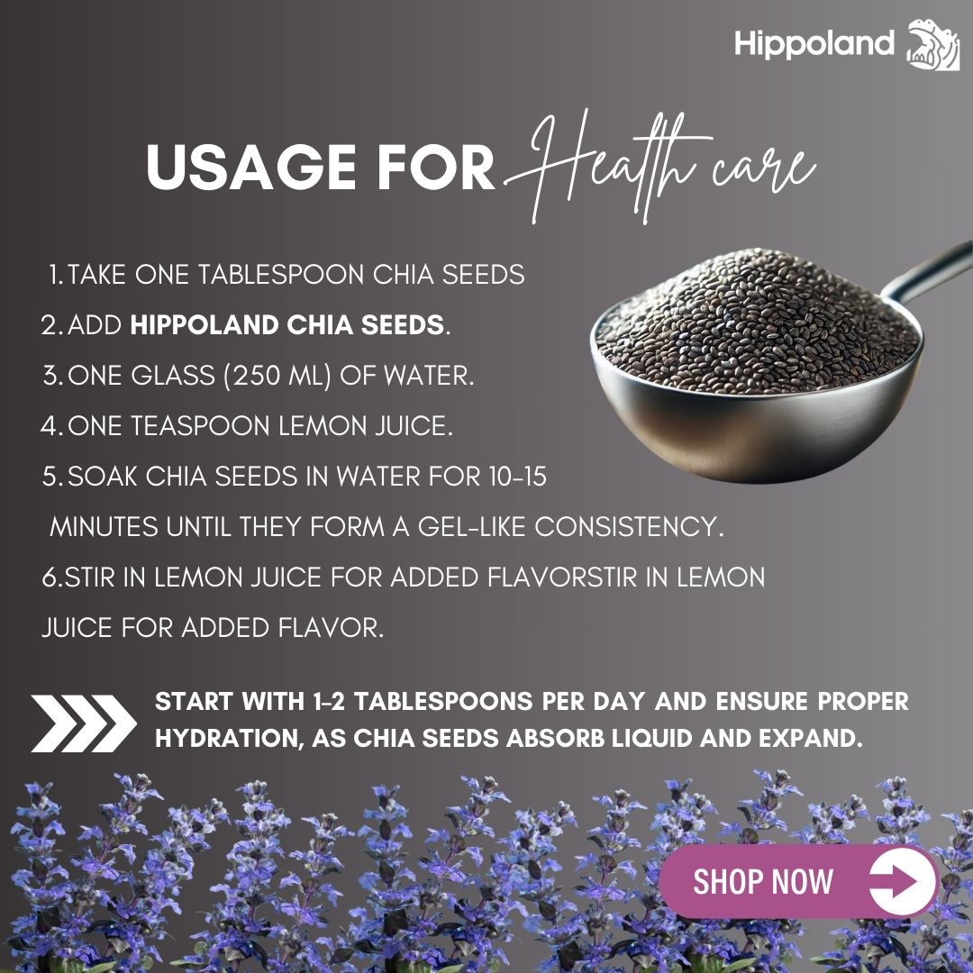 Hippoland Organic Chia Seeds | 100grams | 200grams | 500grams | 1kg