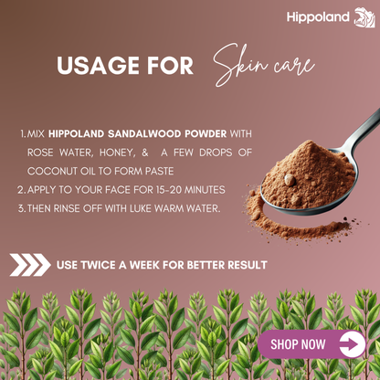 Hippoland Organic Sandalwood Powder | 100grams | 200grams | 500grams | 1kg