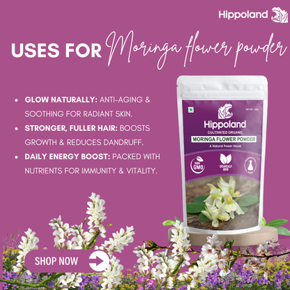 Hippoland Organic Moringa Flower Powder | 100grams | 200grams | 500grams | 1kg