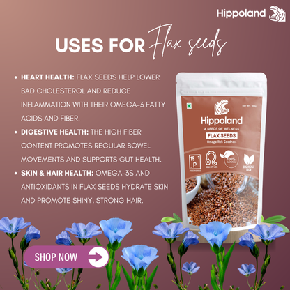 Hippoland Organic Flax Seeds | 100grams | 200grams | 500grams | 1kg