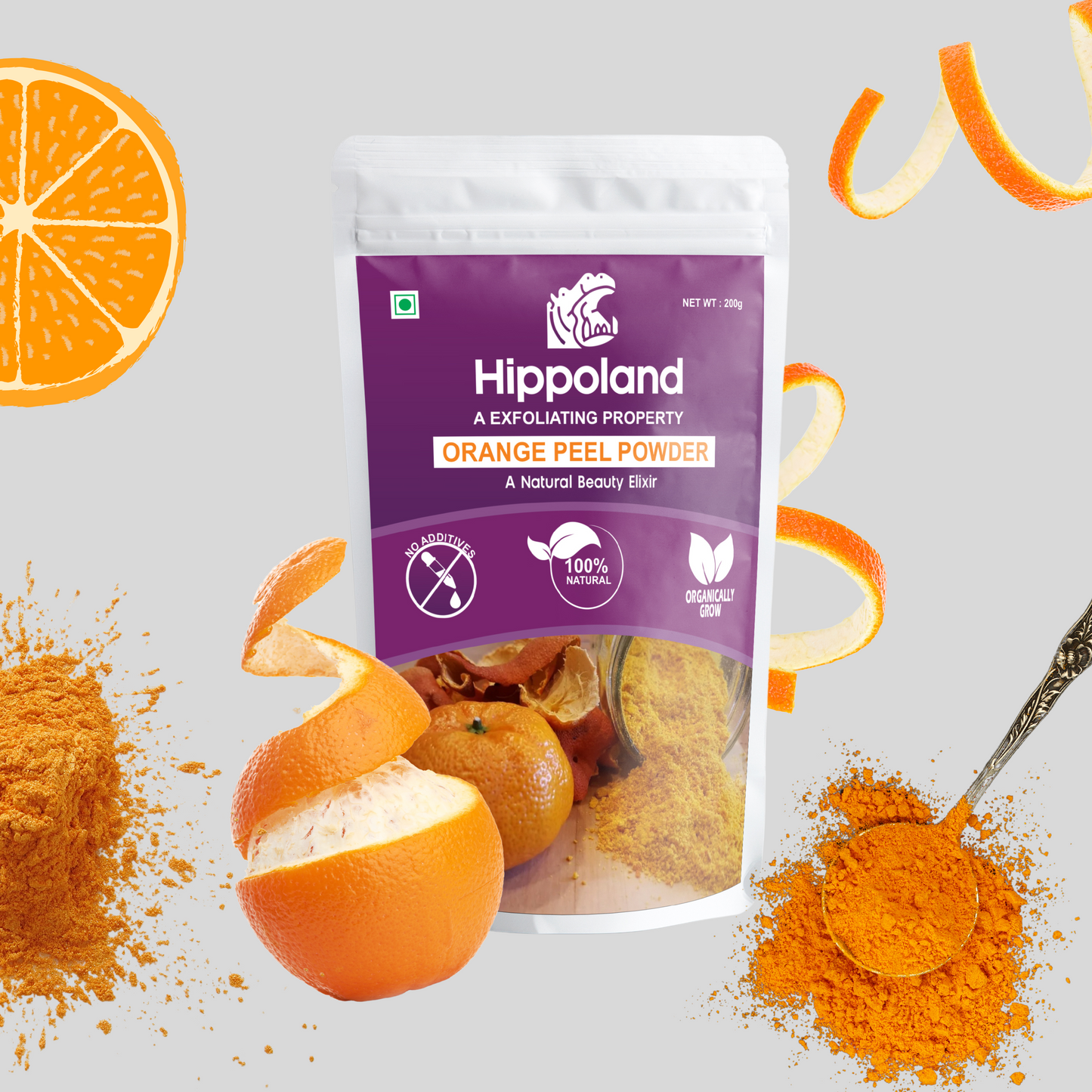 Hippoland Organic Orange Peel Powder | 100grams | 200grams | 500grams | 1kg
