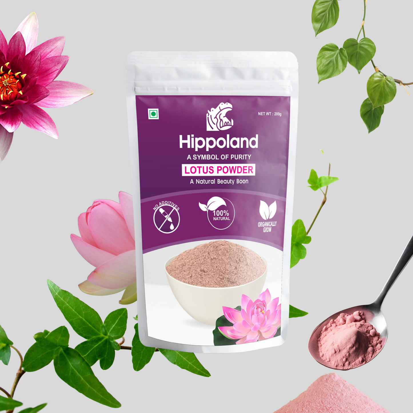Hippoland Organic Lotus Powder | 100grams | 200grams | 500grams | 1kg