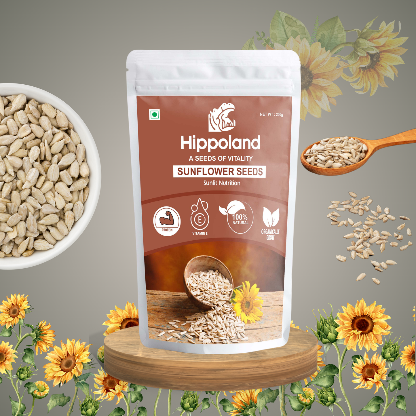 Hippoland Organic Sunflower Seeds | 100grams | 200grams | 500grams | 1kg
