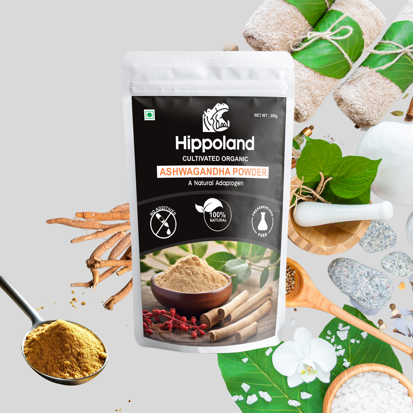 Hippoland Organic Ashwagandha Powder| 100grams | 200grams | 500grams | 1kg
